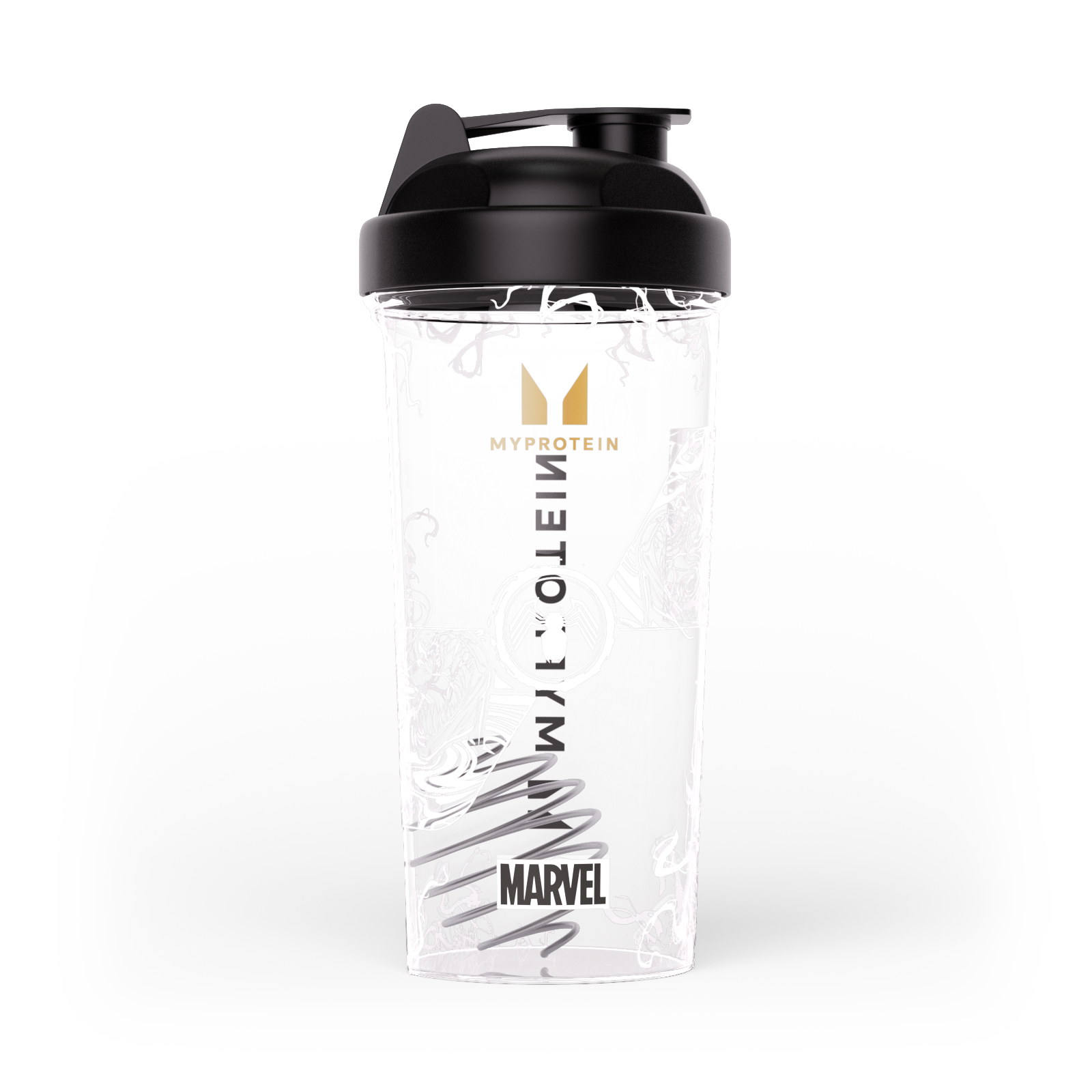 Myprotein Venom Plastic Shaker - Clear/Black Bilde 1