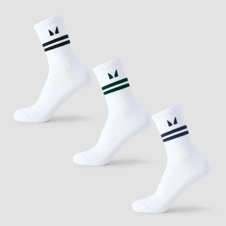 MP Stripe Retro Crew Sock (3 Pack) - Black/Dark Emerald/Dark Sapphire