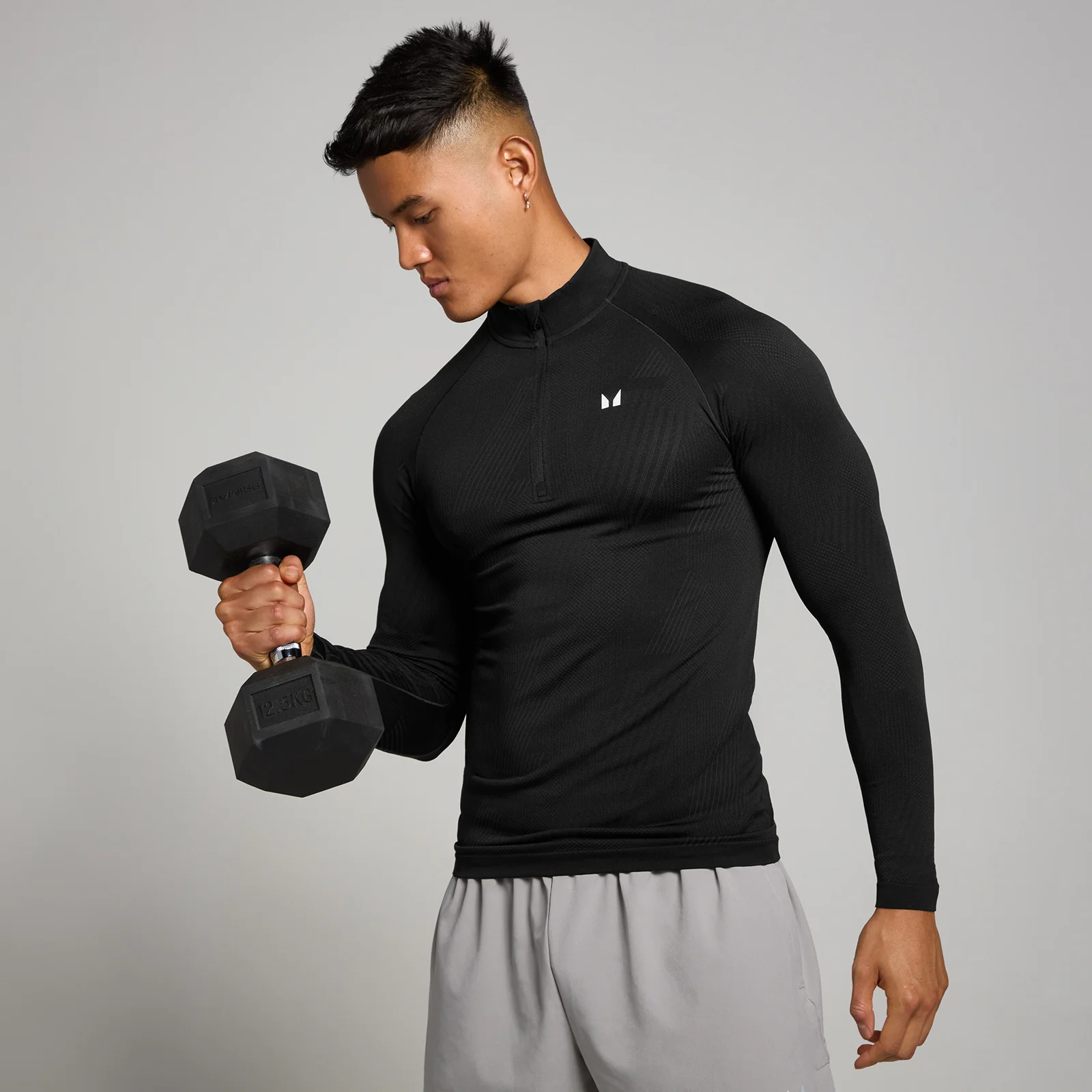 MP Men's Tempo Pillar Graphic Seamless 1/4 Zip - Black - L Bilde 1