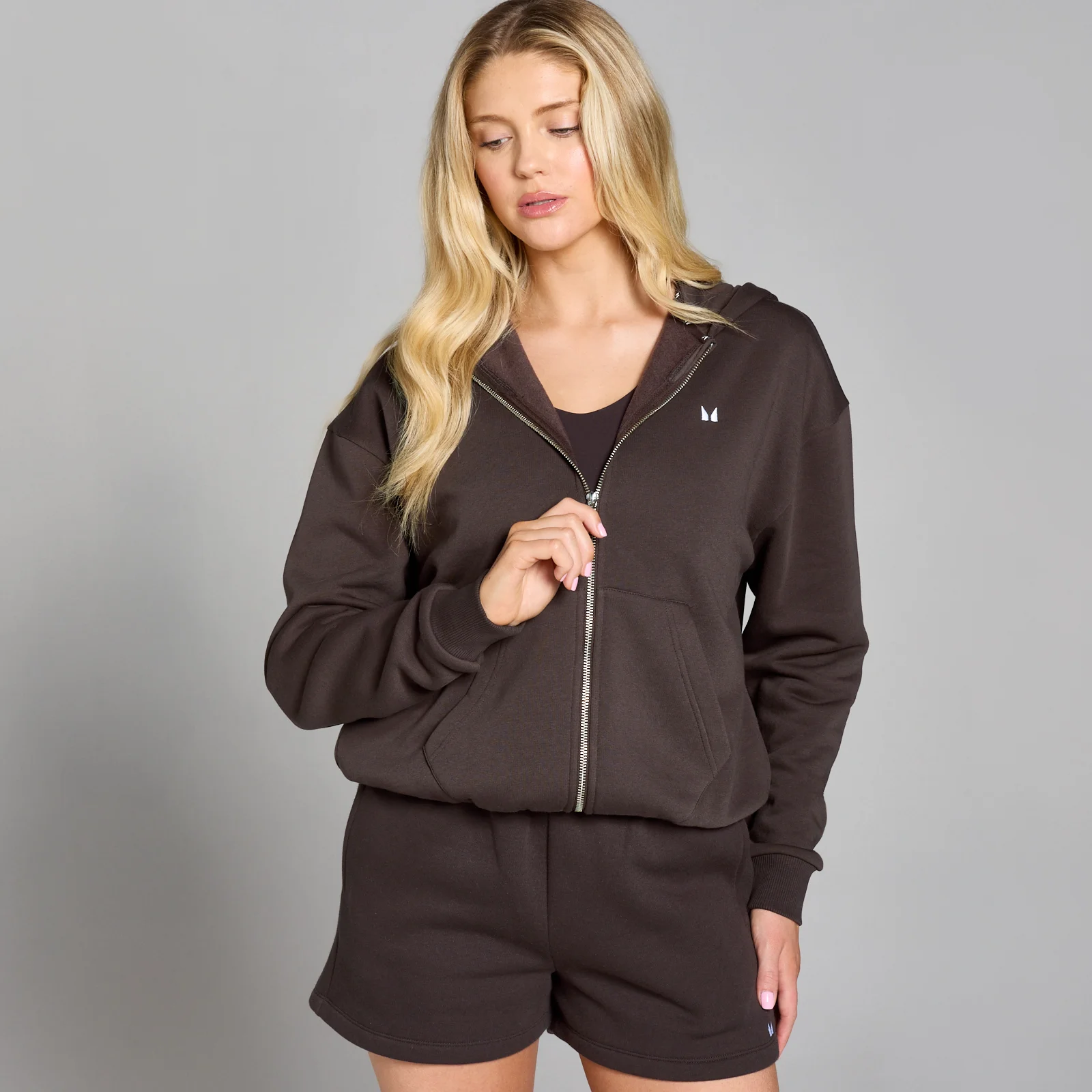 MP Women's Basics Zip Through Hoodie - Chocolate - XS Bilde 1