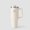 Myprotein Metallflaske med Sidehåndtak og Sugerør 1200ml - Naturlig Krem