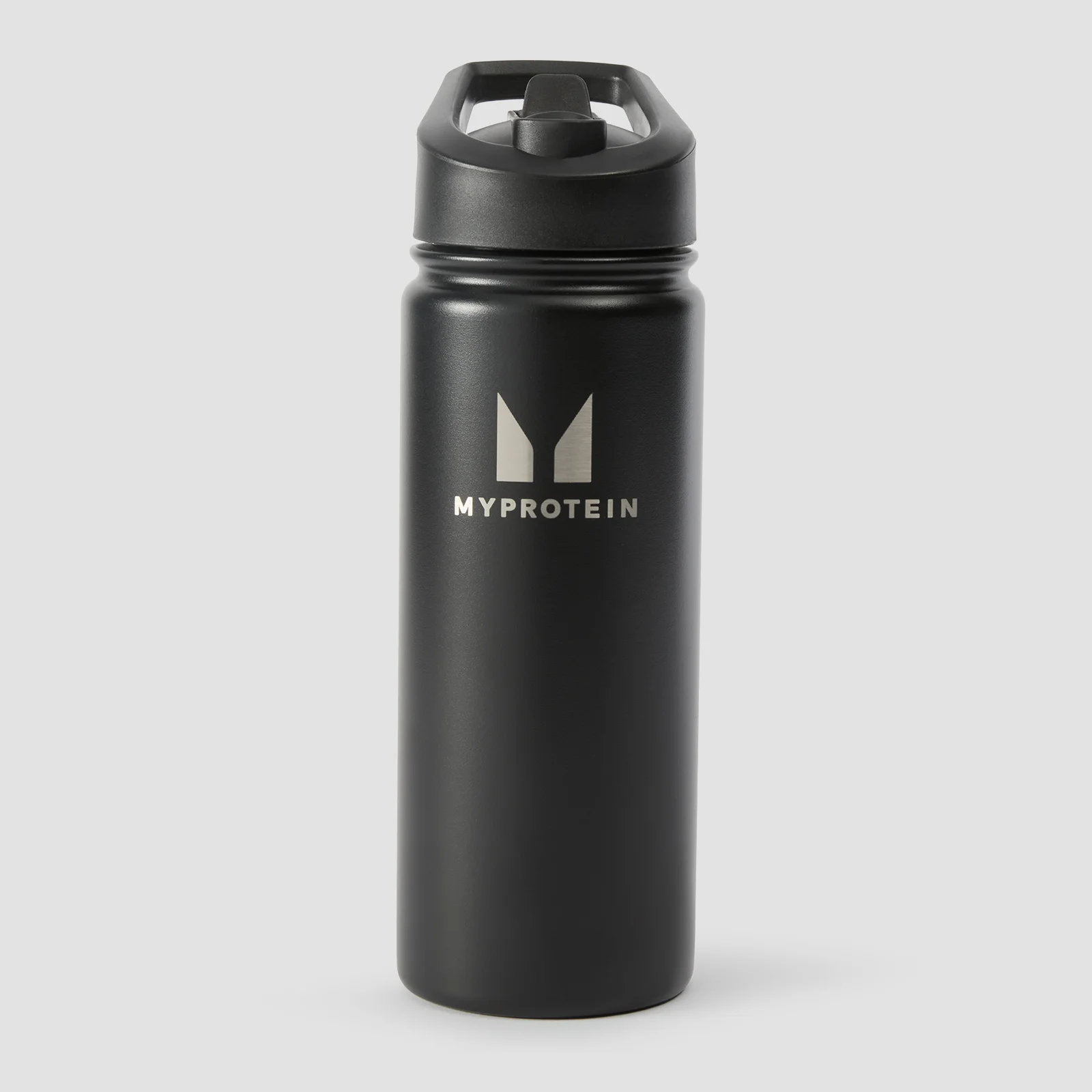 Myprotein Recycled Metal Flip Straw Bottle 500ml - Black Bilde 1