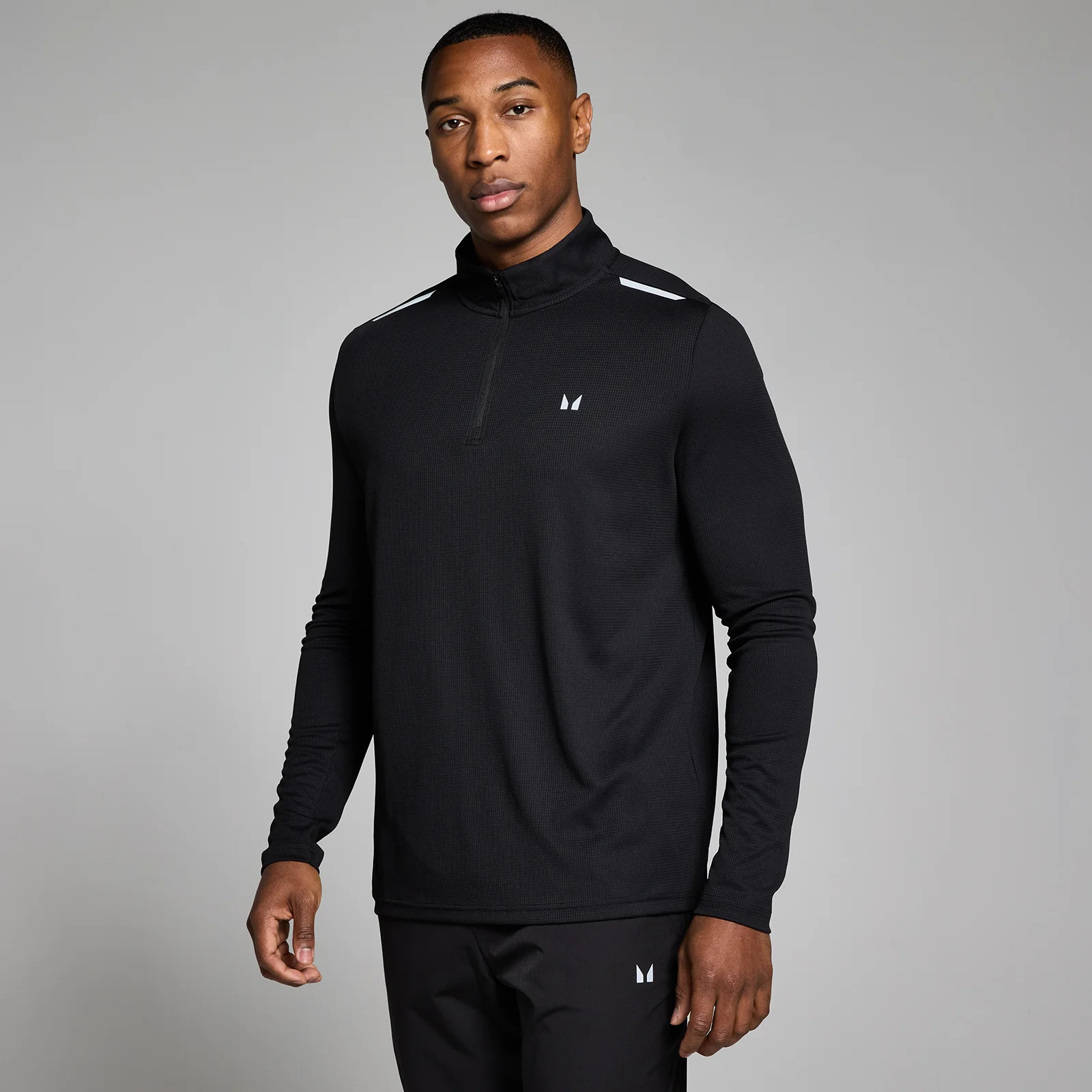 MP Men's Active Gridded 1/4 Zip - Black - XS Bilde 1
