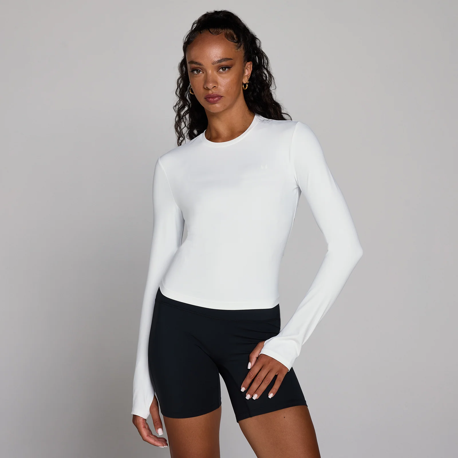 MP Women's Tempo Long Sleeve Top With Thumbholes - White - White - M Bilde 1