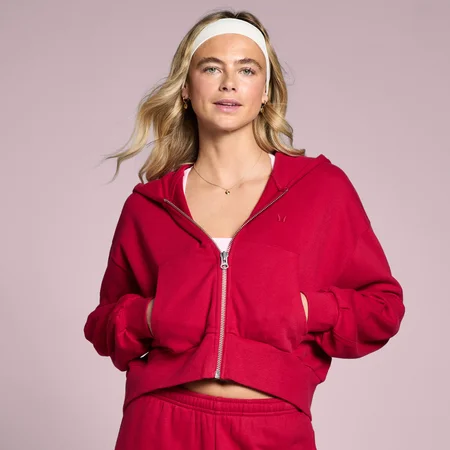 MP Dame Lifestyle Hettegenser med Glidelås - Roserød