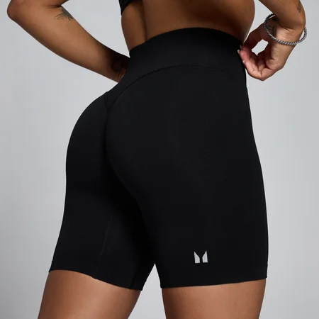 MP Dame Tempo Mid Rise Sømløs Shorts - Svart