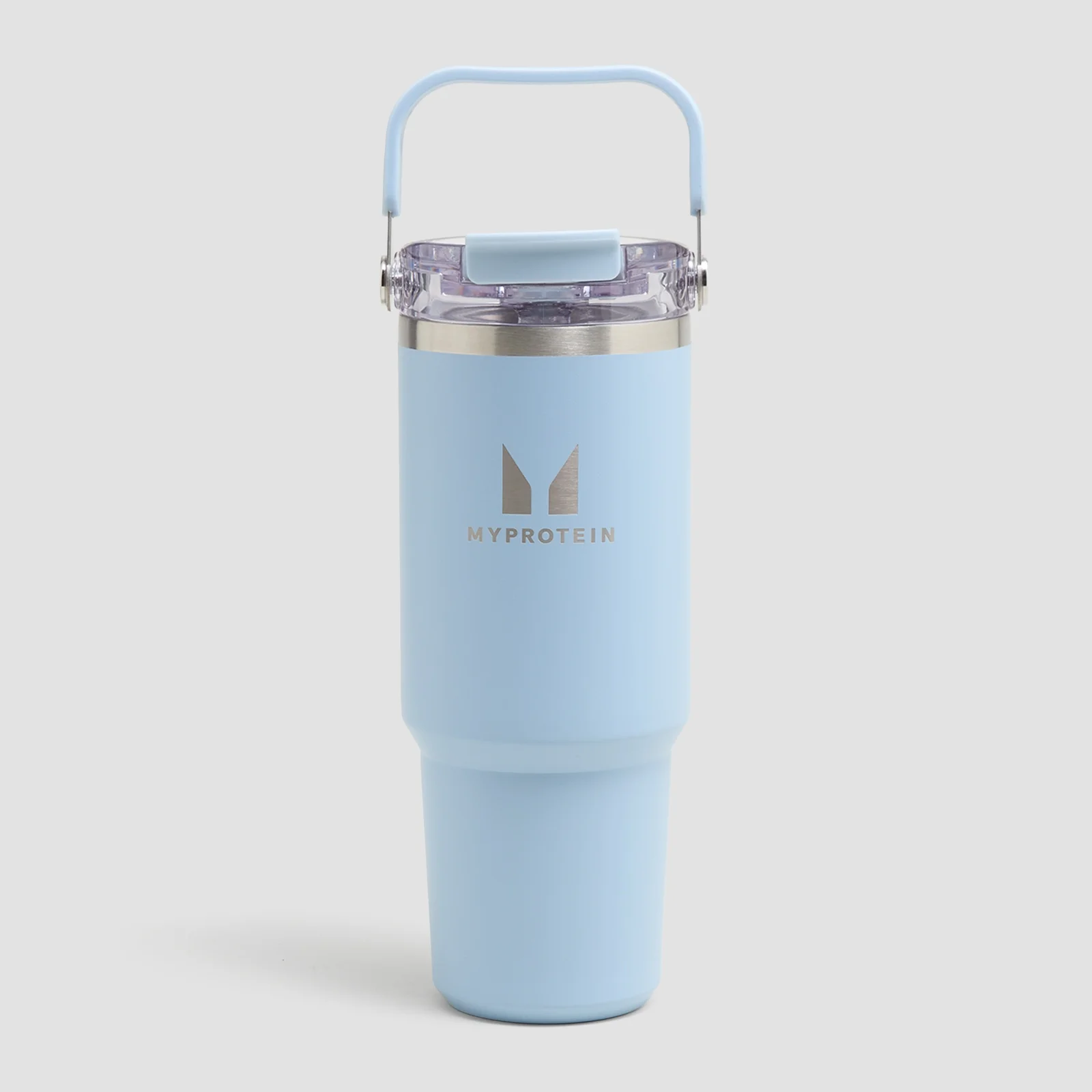 Myprotein Recycled Metal Top Handle Straw Bottle 900ml - Baby Blue Bilde 1