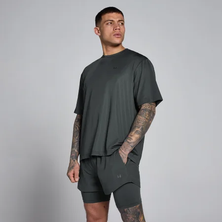 MP Men's Hybrid Oversized Mesh T-Shirt - Washed Black
