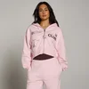 MP Dame Move Club Grafisk Lett Loopback Hettegenser med Glidelås - Blush
