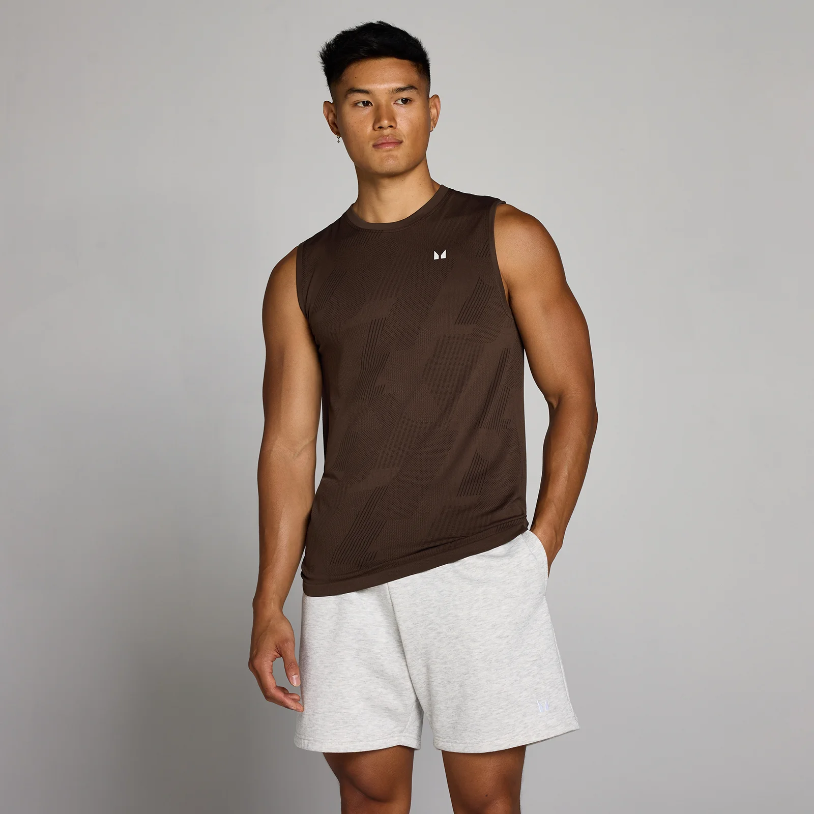 MP Men's Tempo Pillar Graphic Seamless Tank - Cocoa - S Bilde 1