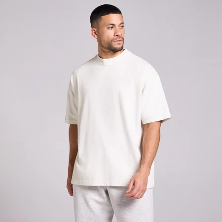MP Herre Vasket Oversized Bomull T-Skjorte - Vintage Hvit