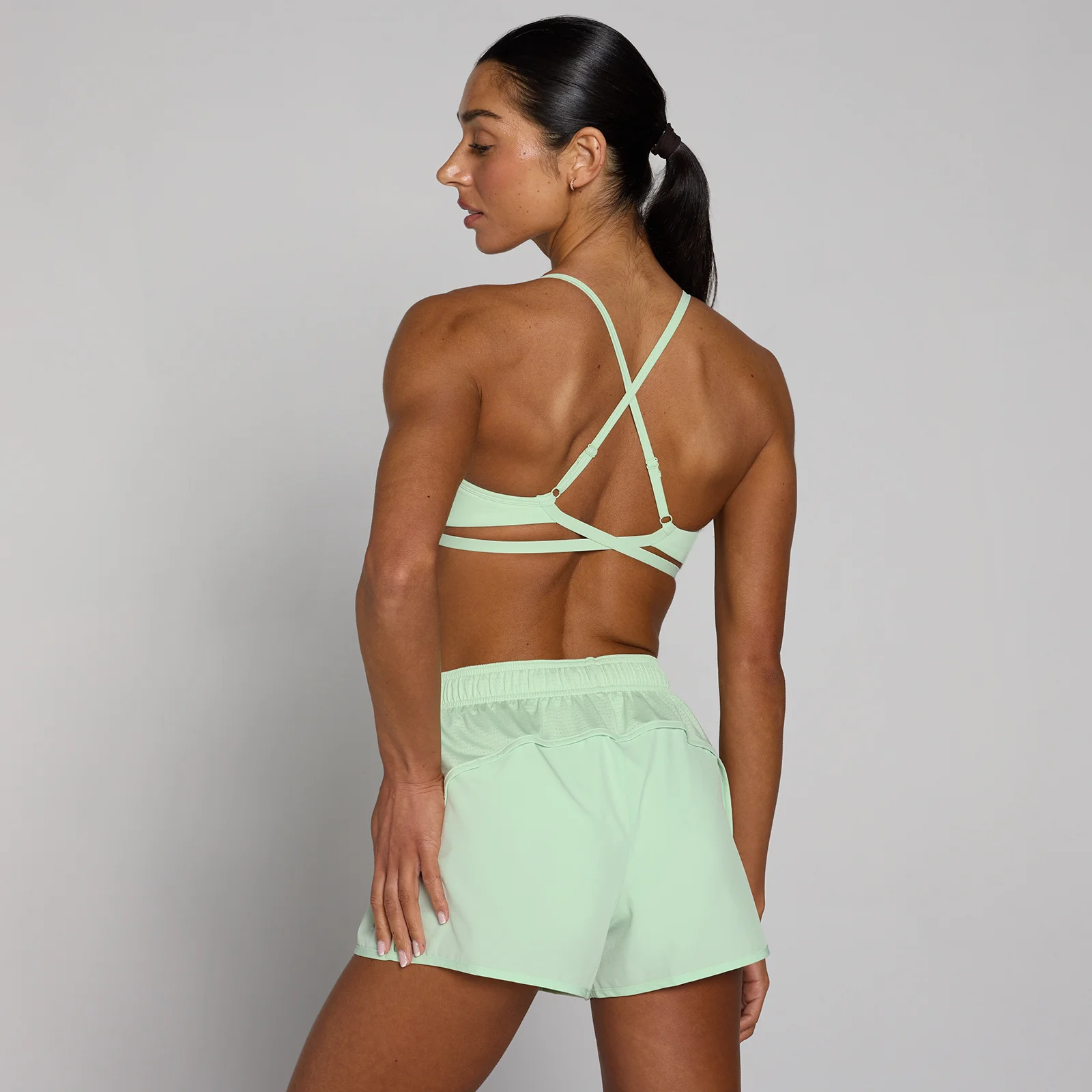 MP Women's Tempo Adjustable Strappy Back Sports Bra - Light Lime - L Bilde 1