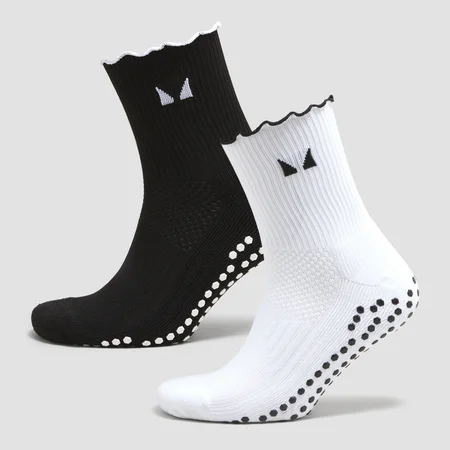 MP Frilly Pilates Sokker (2 pakning) - Svart/Hvit
