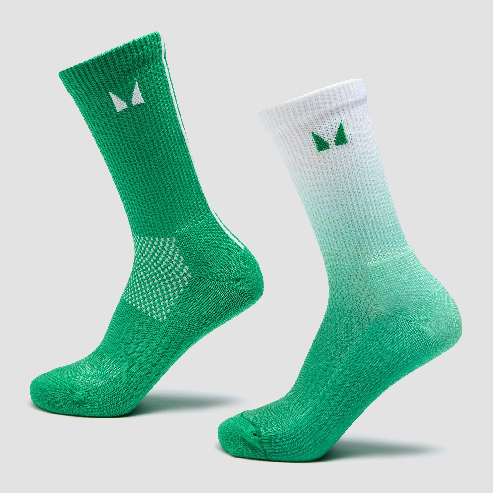 MP Running Socks (2 Pack) - Ombre Zesty Green / Light Lime Stripe - UK 2-5 Bilde 1