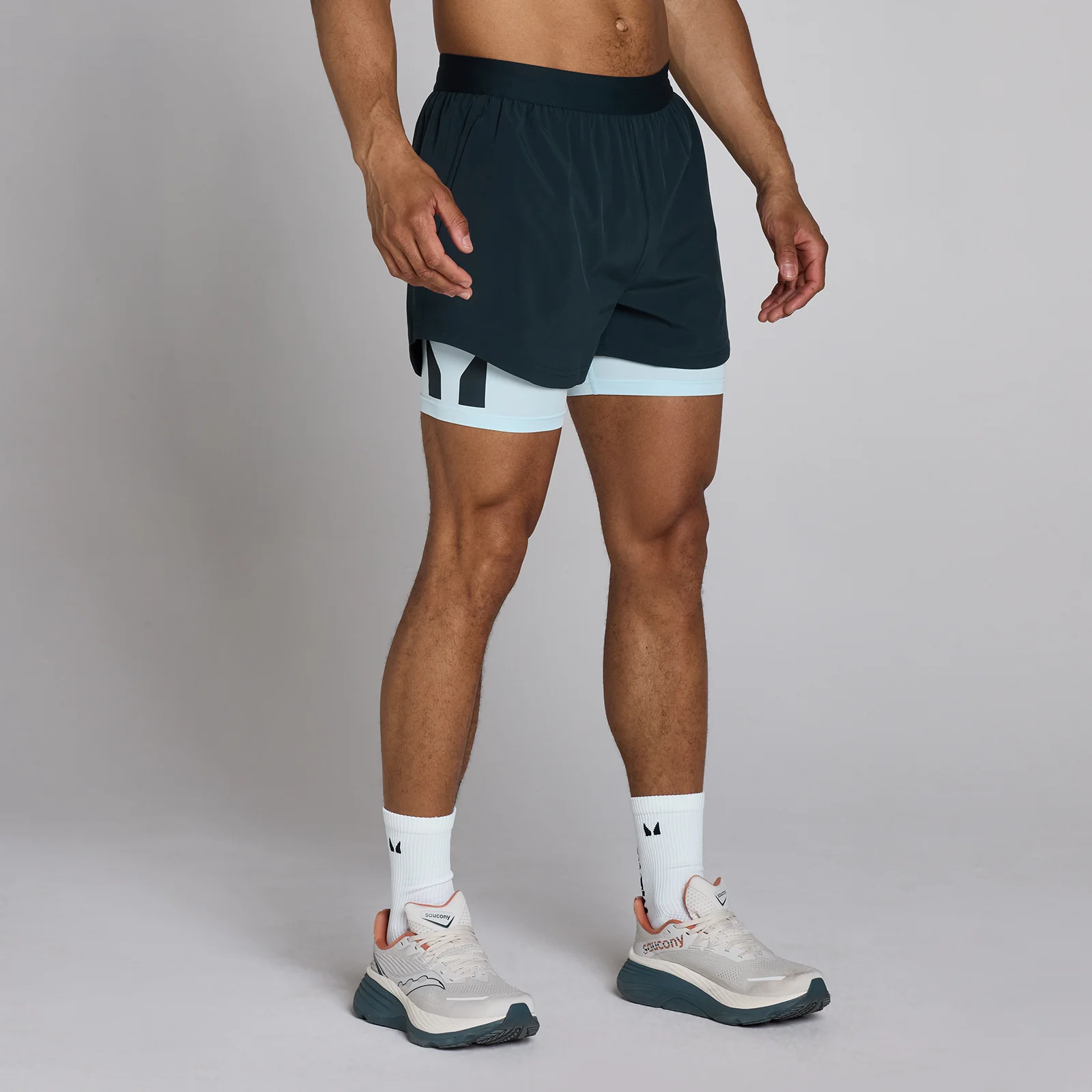 MP Men's Hybrid 5" 2-in-1 Shorts - Faded Blue - S Bilde 1