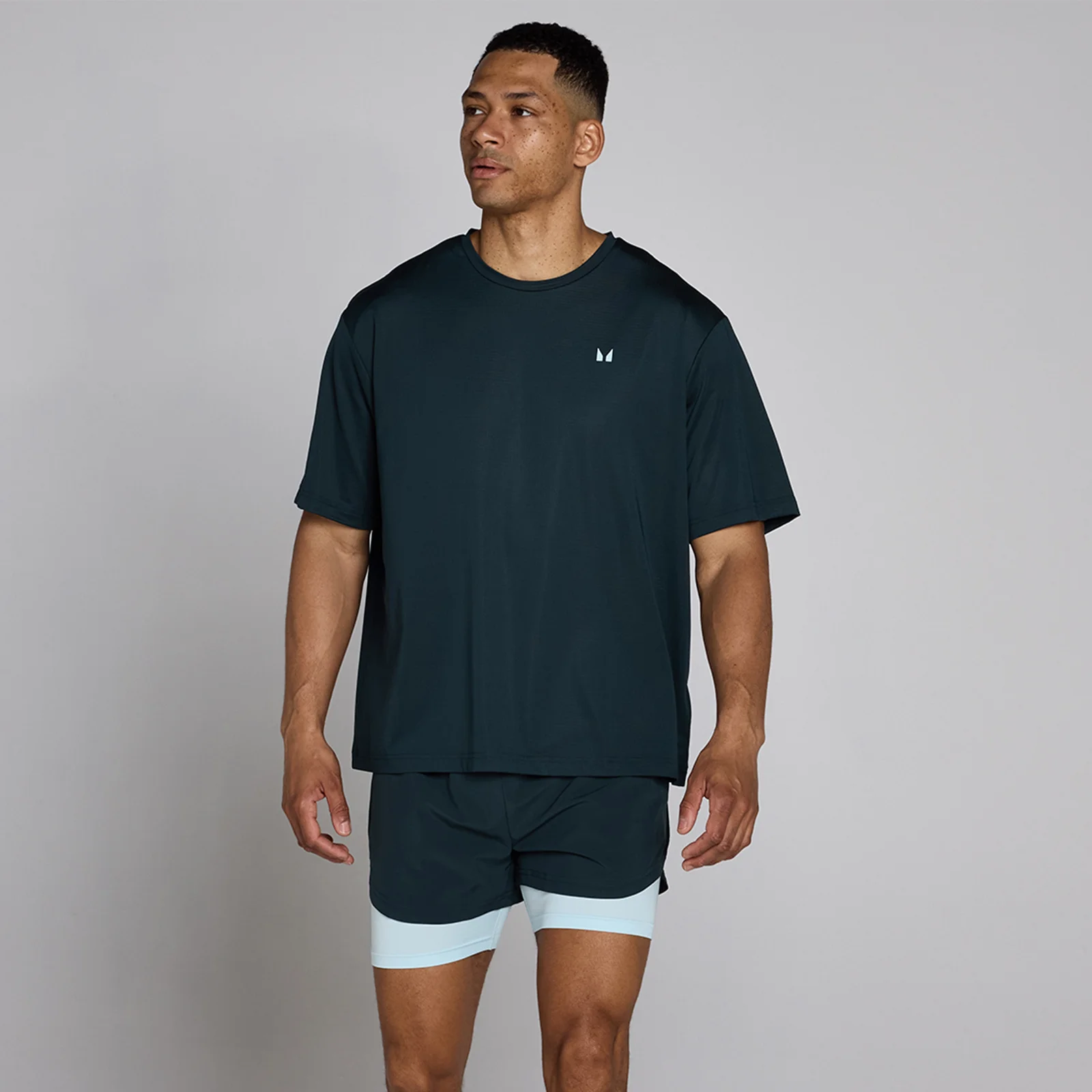 MP Men's Hybrid Oversized Mesh T-Shirt - Faded Blue - M Bilde 1