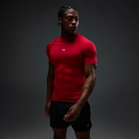 MP Men's Training Short Sleeve Baselayer - Hero Red