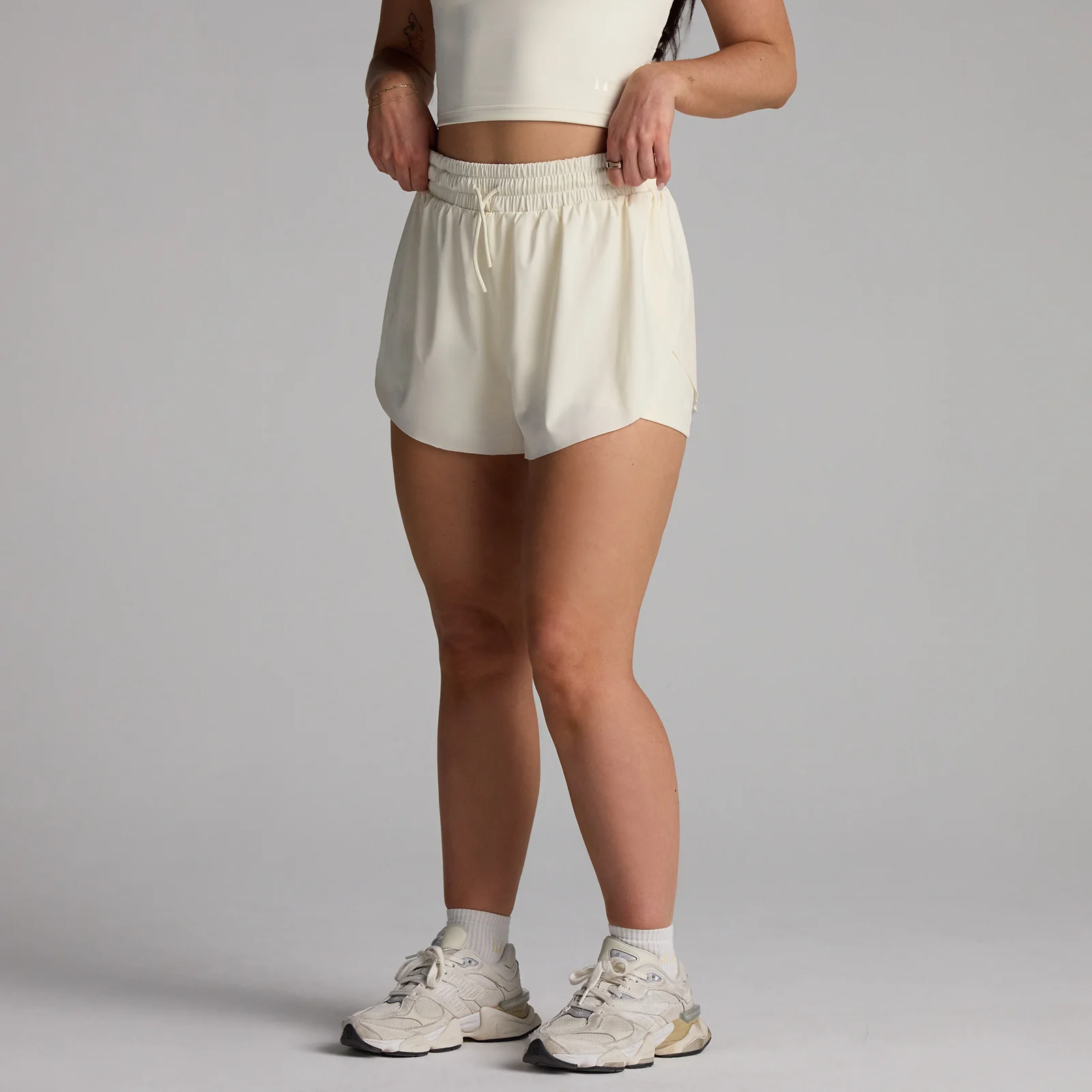 MP Women's Tempo 2 In 1 Floaty Shorts - Coconut - M Bilde 1