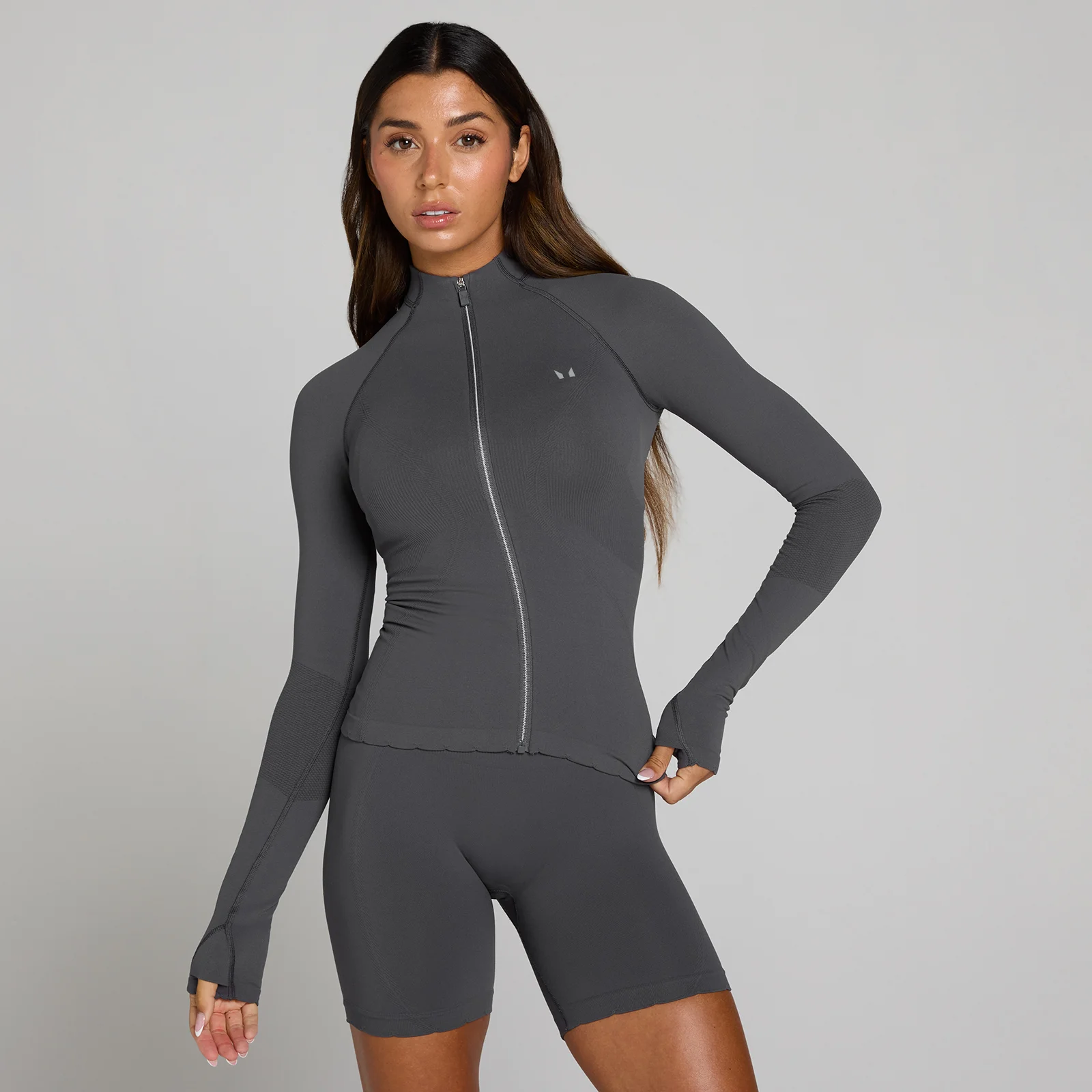 MP Women's Tempo Ultra Seamless Full Zip Jacket - Robust Grey - XS Bilde 1