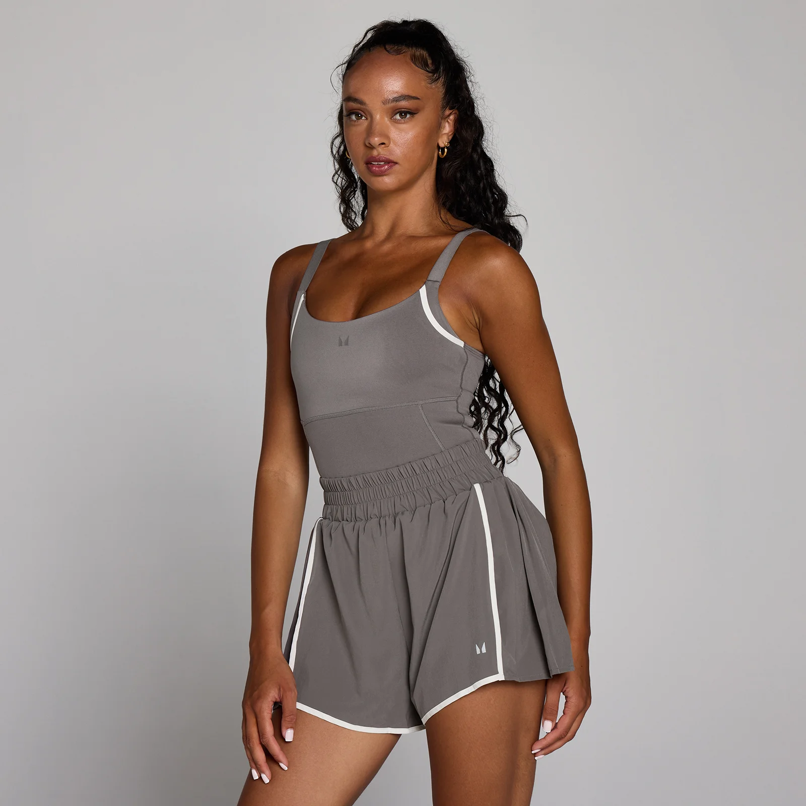MP Women's Velocity Contrast Pleated All In One - Ash Grey - S Bilde 1