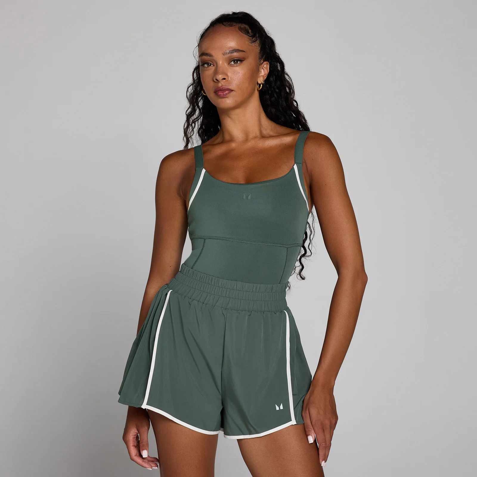 MP Women's Velocity Contrast Pleated All In One - Cloudy Green - M Bilde 1