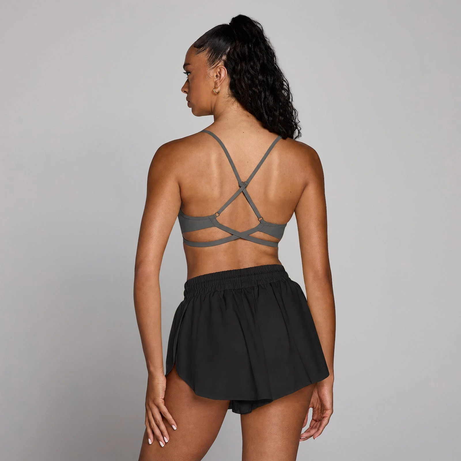 MP Women's Tempo Adjustable Strappy Back Sports Bra - Dark Grey - M Bilde 1
