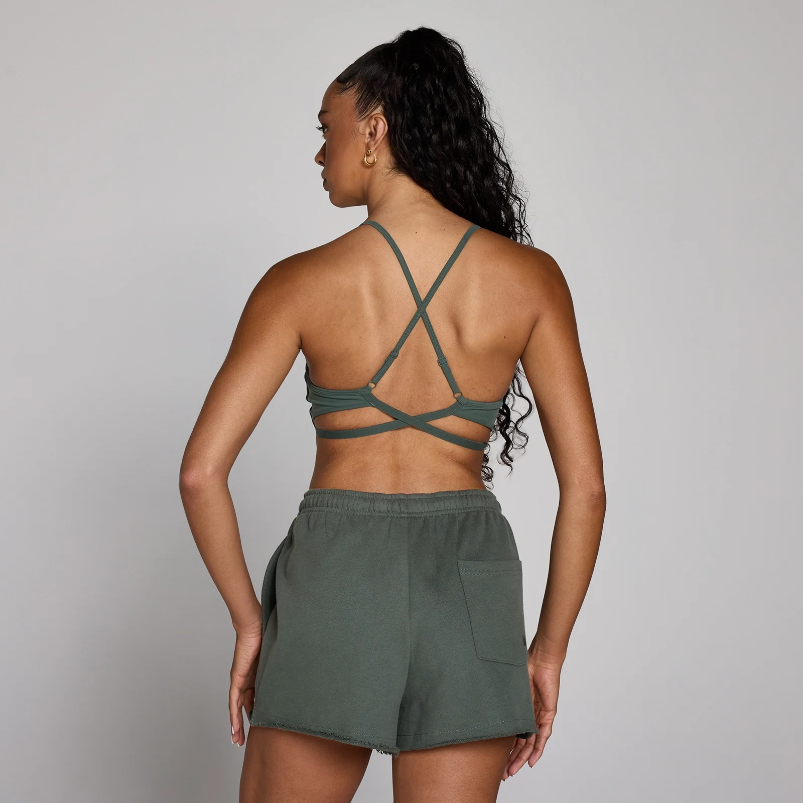 MP Women's Tempo Adjustable Strappy Back Sports Bra - Cloudy Green - M Bilde 1