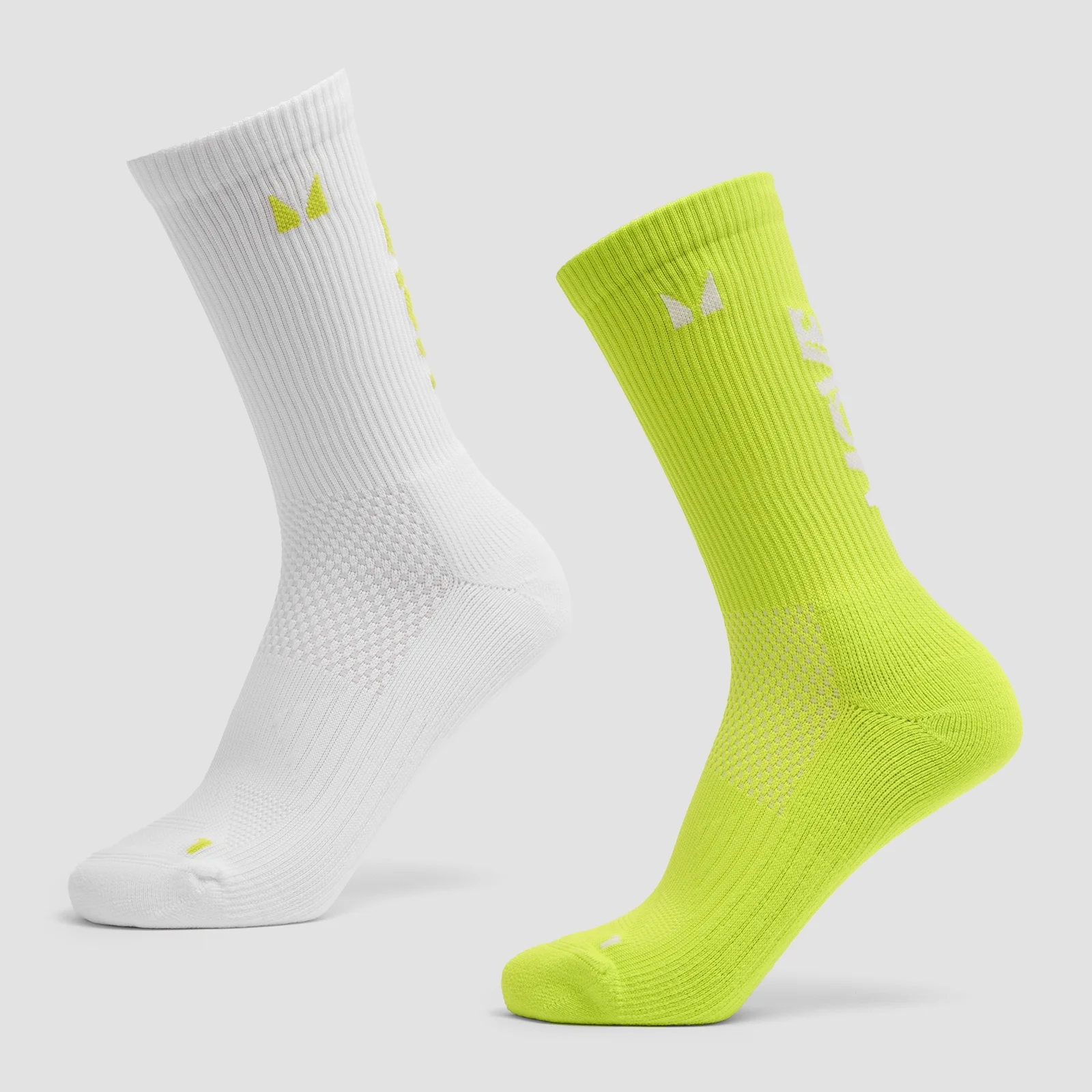 MP Move Club Running Socks (2 pack) - Lime Green/White - UK 6-8 Bilde 1