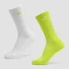 MP Move Club Running Socks (2 pack) - Lime Green/White