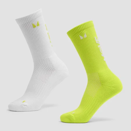 MP Move Club Running Socks (2 pack) - Lime Green/White