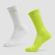 MP Move Club Running Socks (2 pack) - Lime Green/White
