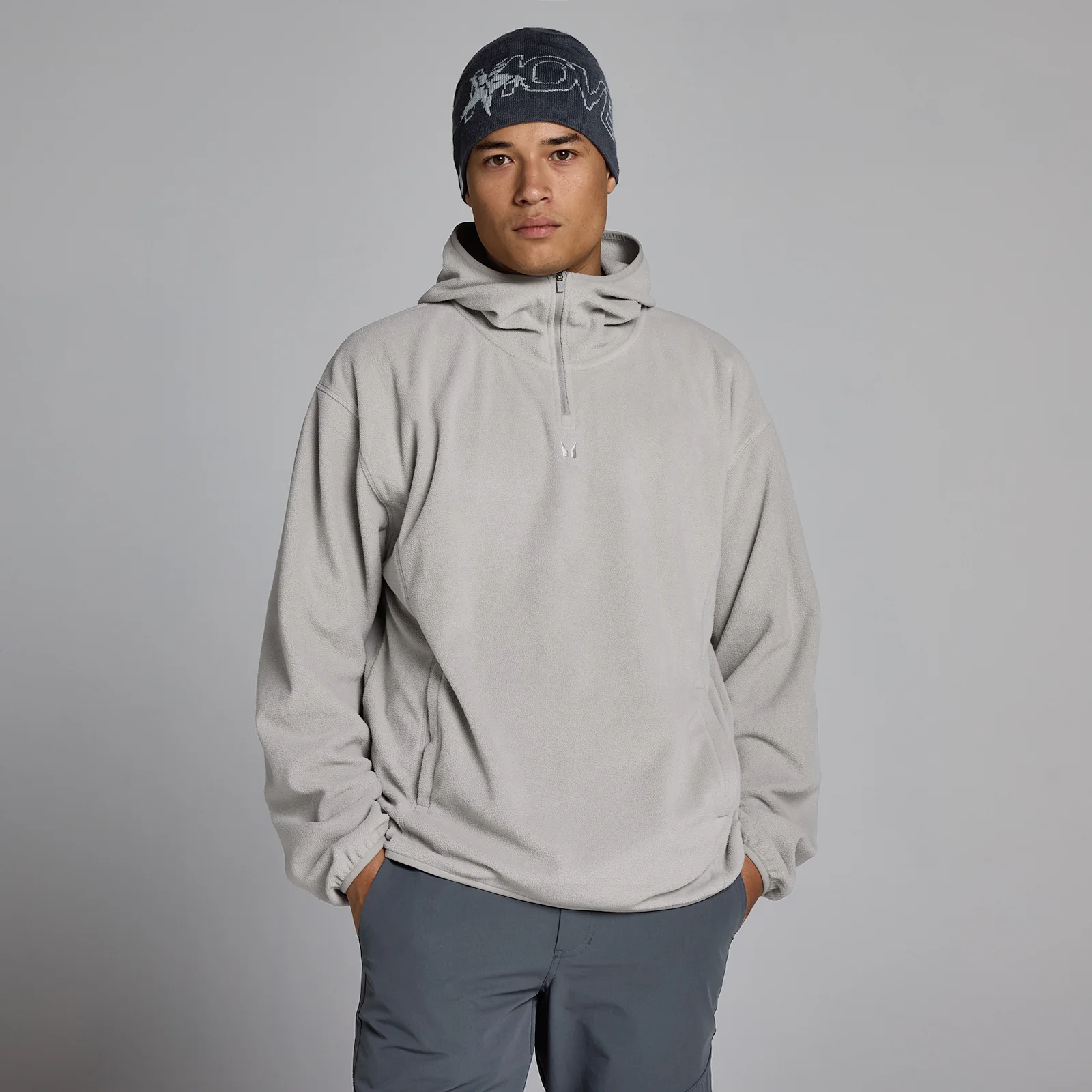 MP Men's Fleece 1/4 Zip Hoodie - Sustained Grey - XS Bilde 1