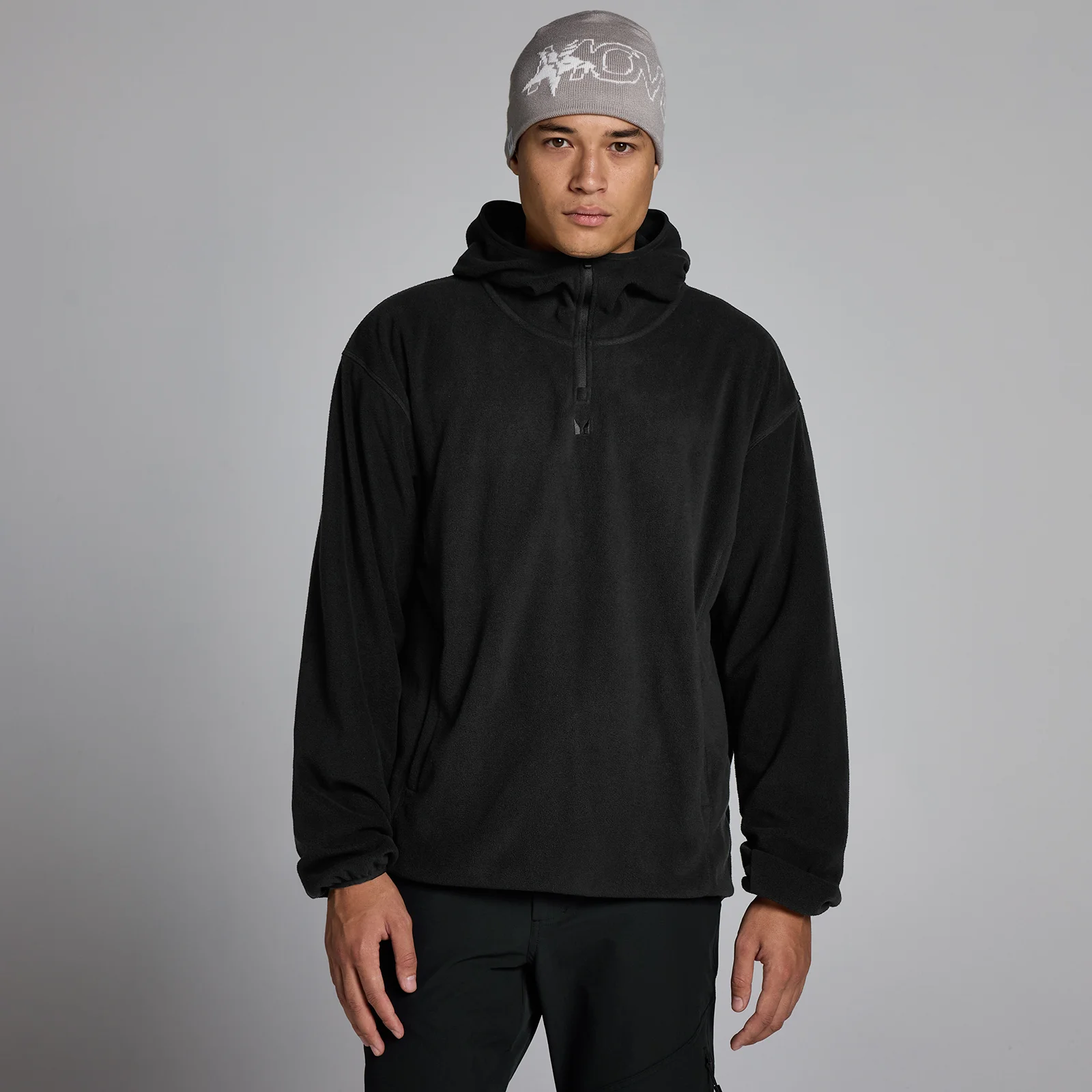 MP Men's Fleece 1/4 Zip Hoodie - Black - M Bilde 1