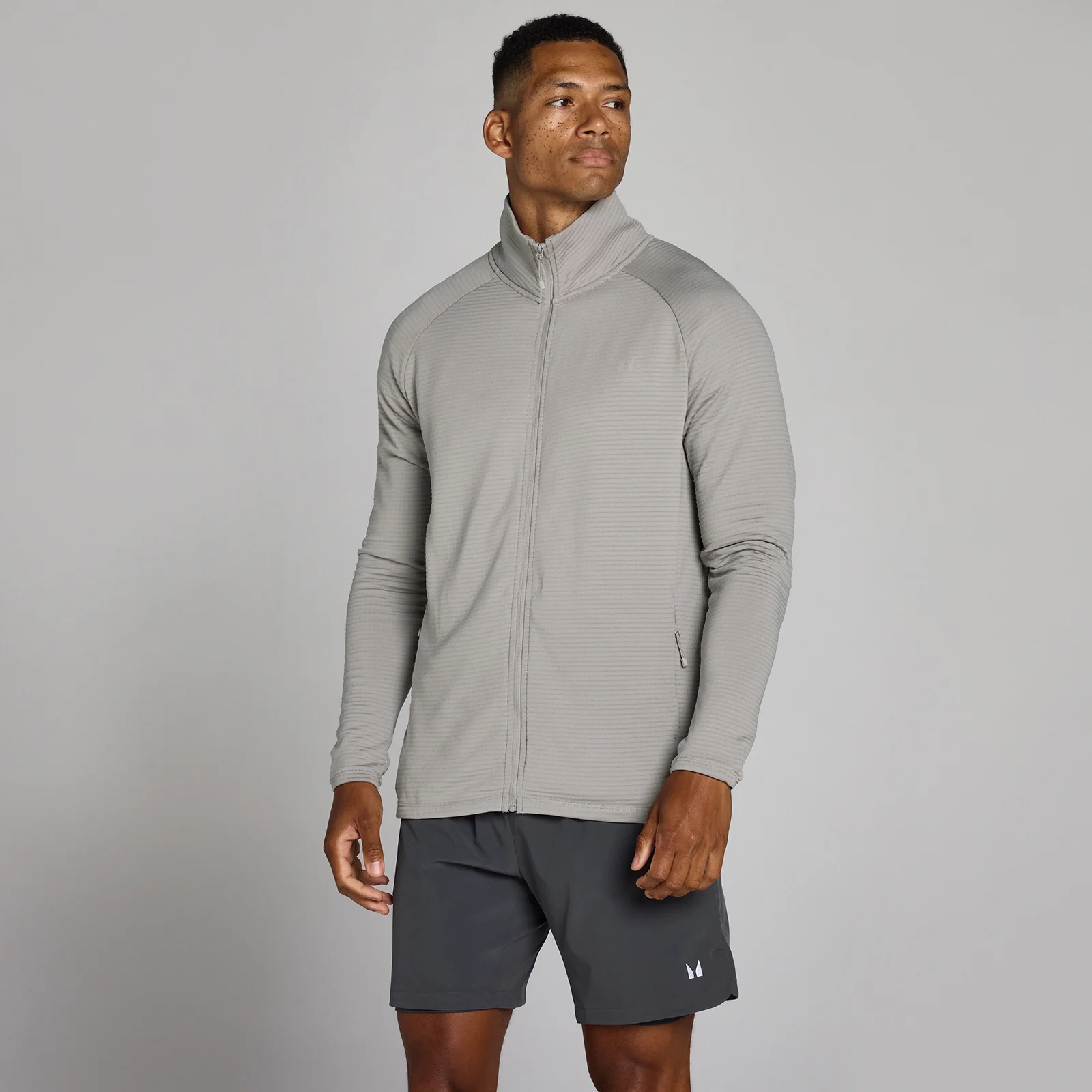 MP Men's Training Ultra Gridded Zip Through - Chalk Grey - XS Bilde 1