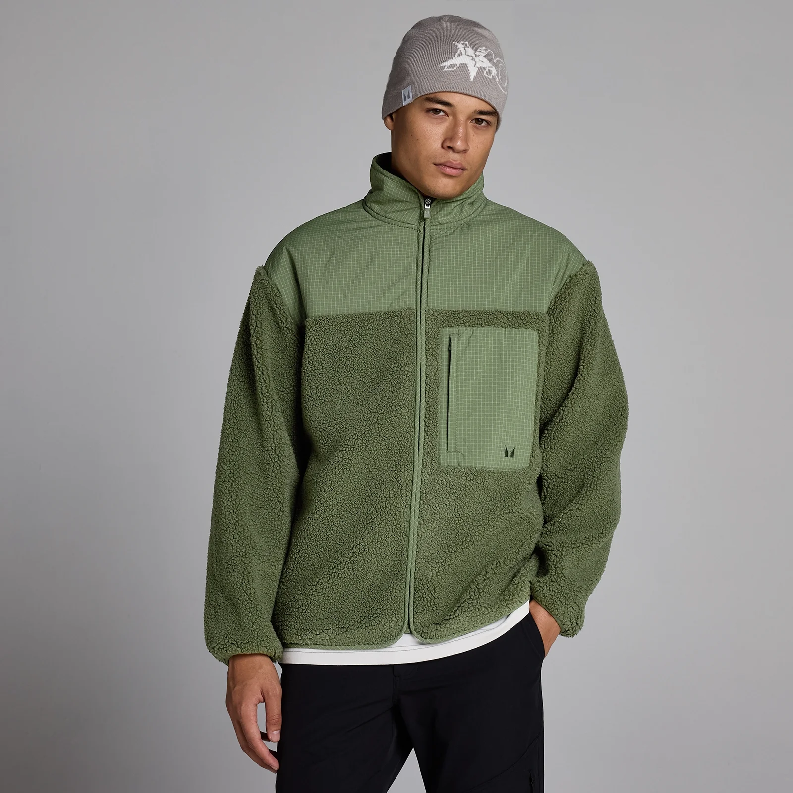 MP Men's Borg Fleece - Washed Olive - XS Bilde 1