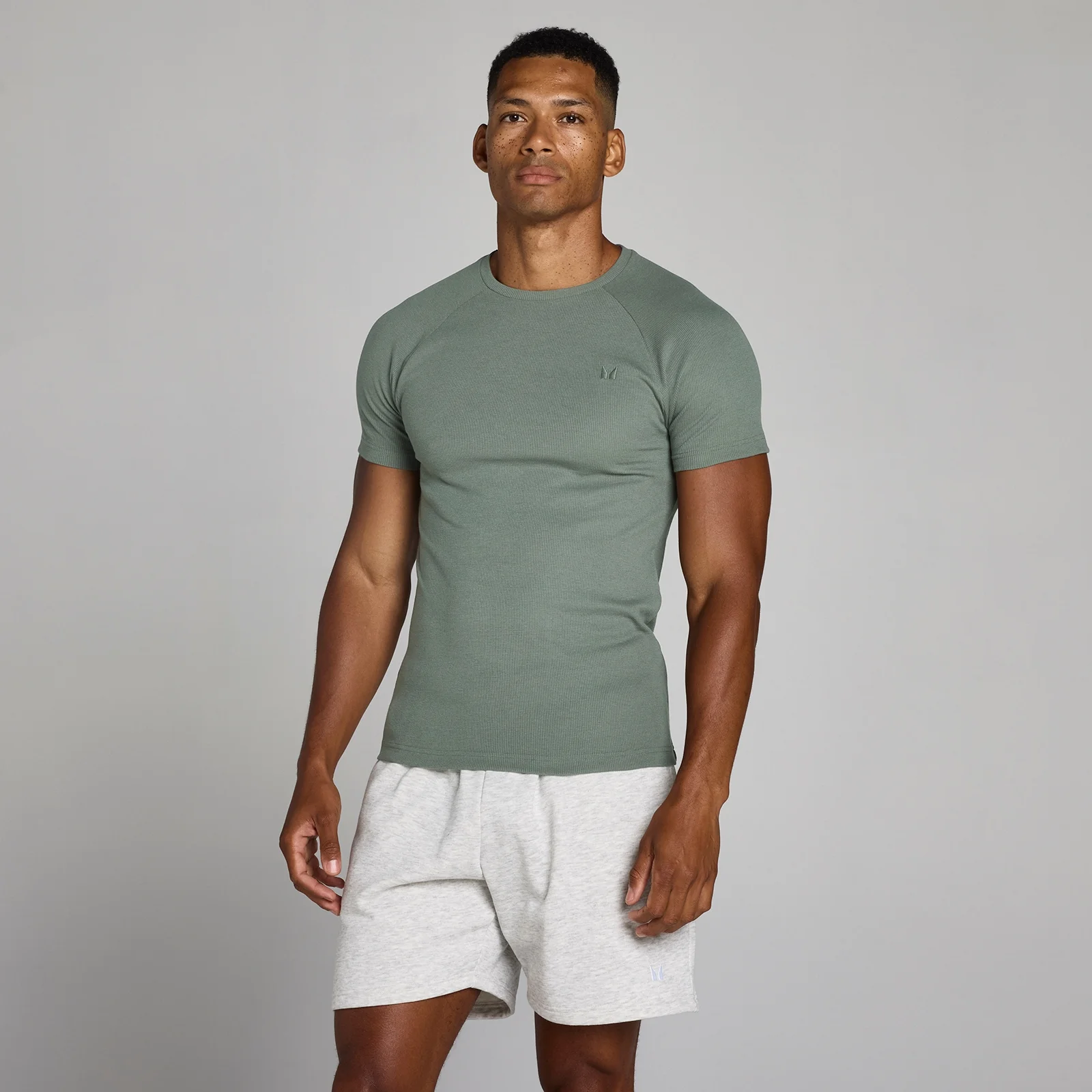 MP Men's Lift Ribbed Muscle Fit T-Shirt - Gunmetal - M Bilde 1