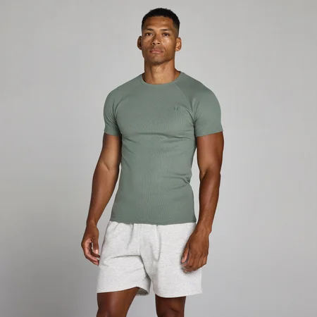MP Men's Lift Ribbed Muscle Fit T-Shirt - Gunmetal
