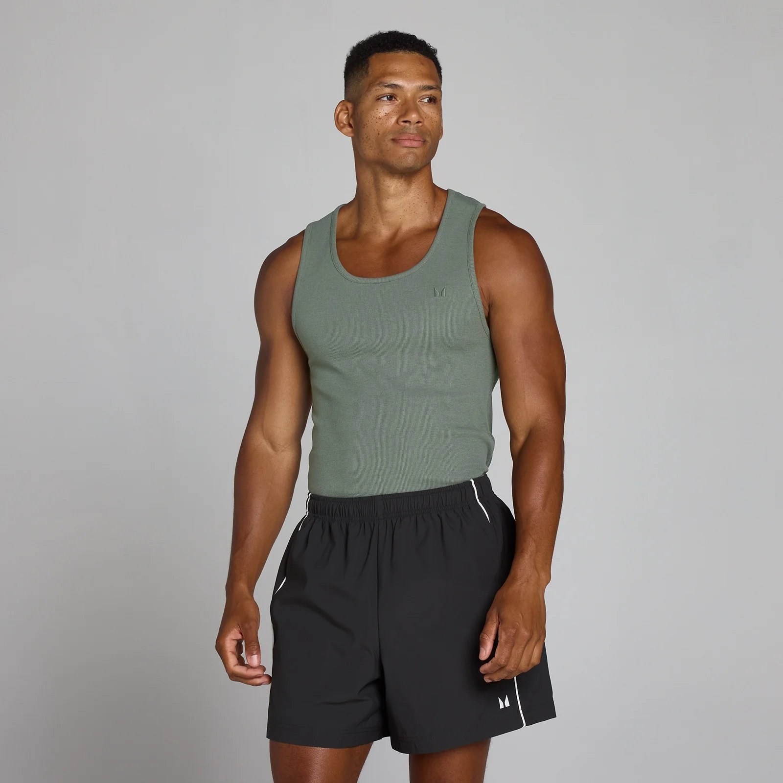 MP Men's Lift Ribbed Muscle Fit Tank - Gunmetal - L Bilde 1