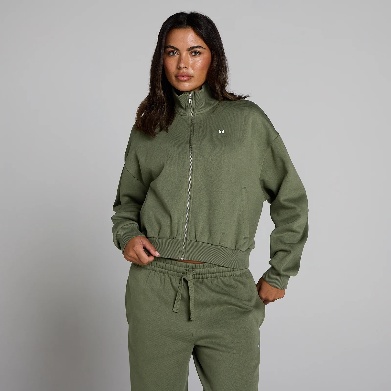 MP Women's Basics Zip Through Bomber Jacket - Washed Olive - XS Bilde 1