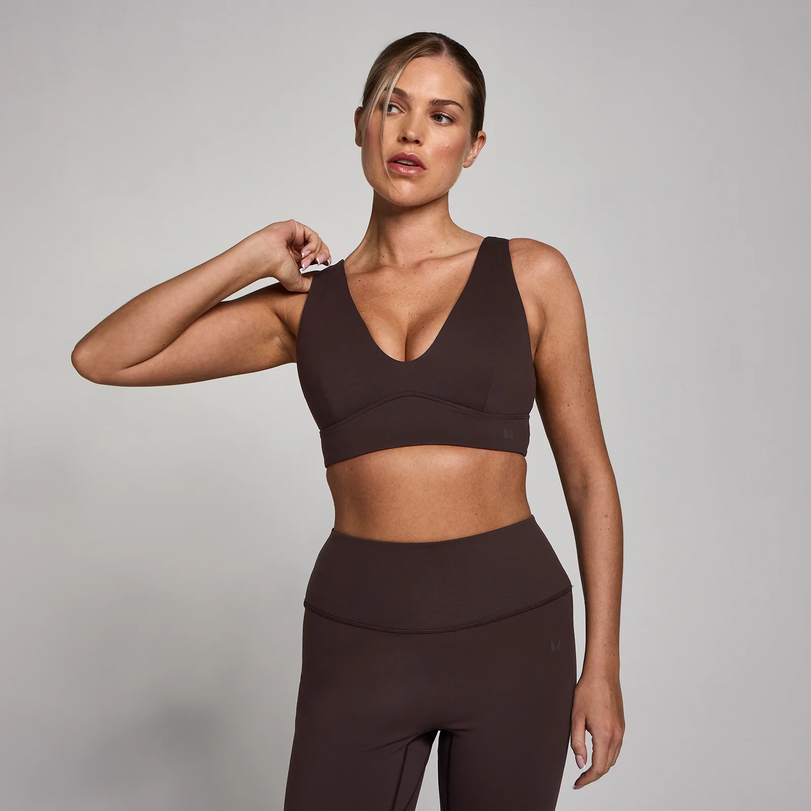 MP Women's SculptForm V-Neck Longline Sports Bra - Cocoa - XS Bilde 1