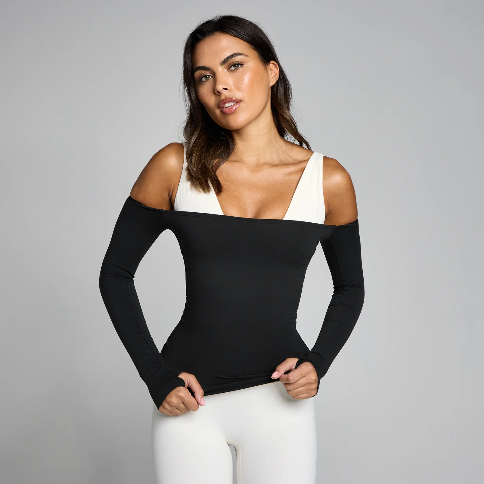 MP Women's Tempo Off The Shoulder LS Top - Black - S Bilde 1