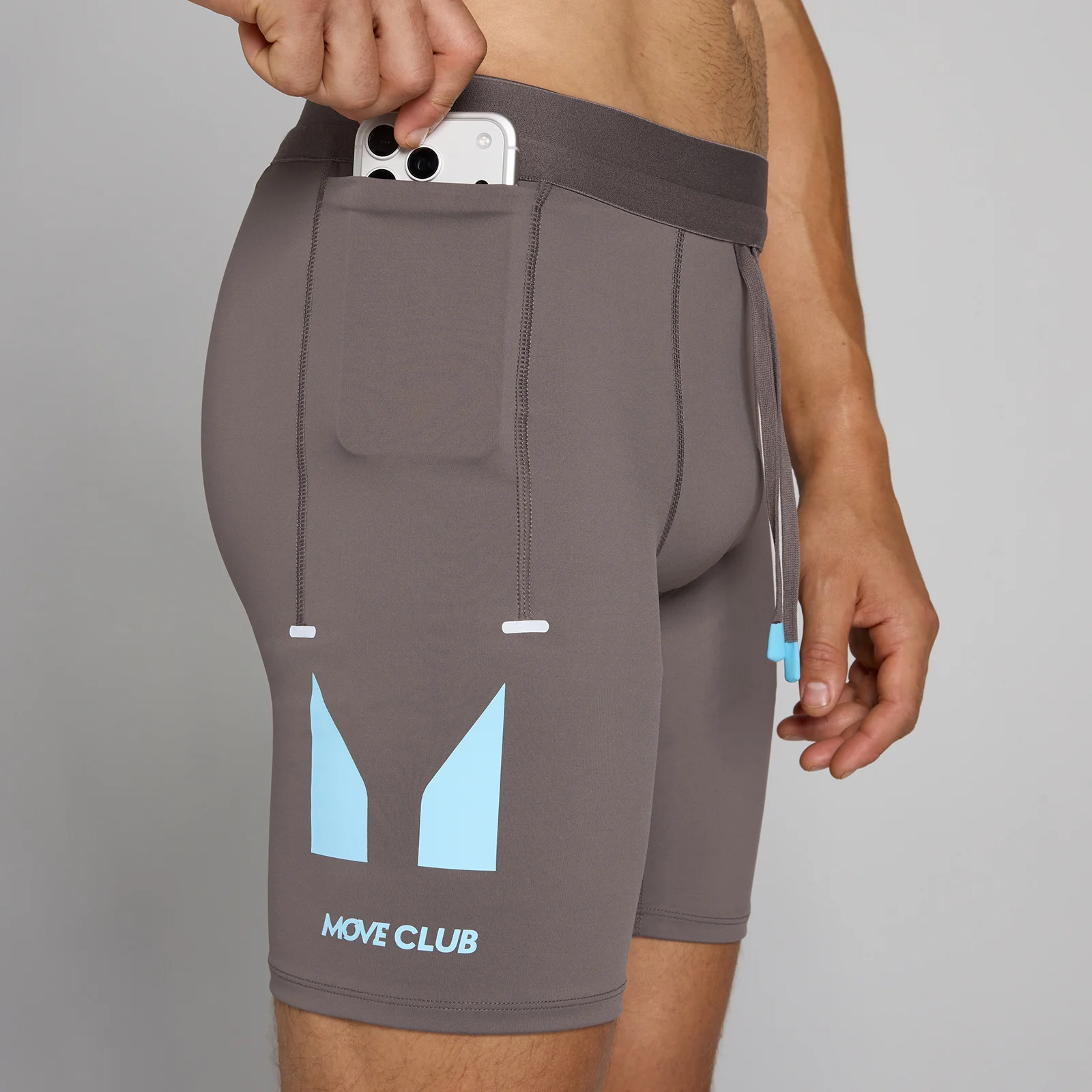 MP Men's Hybrid Half Tight Shorts - Ash Grey - XS Bilde 4