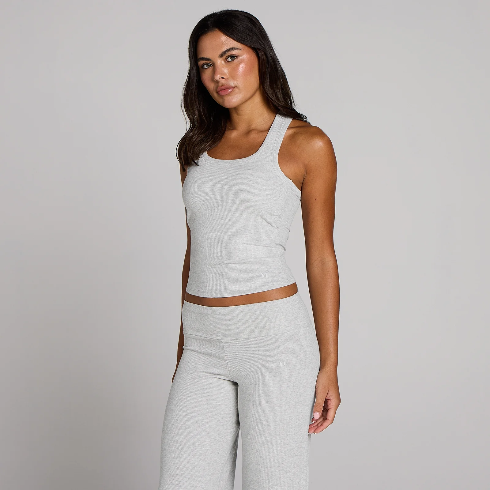 MP Women's Ribbed Tank Top With Built in Bra - Grey Marl - S Bilde 1