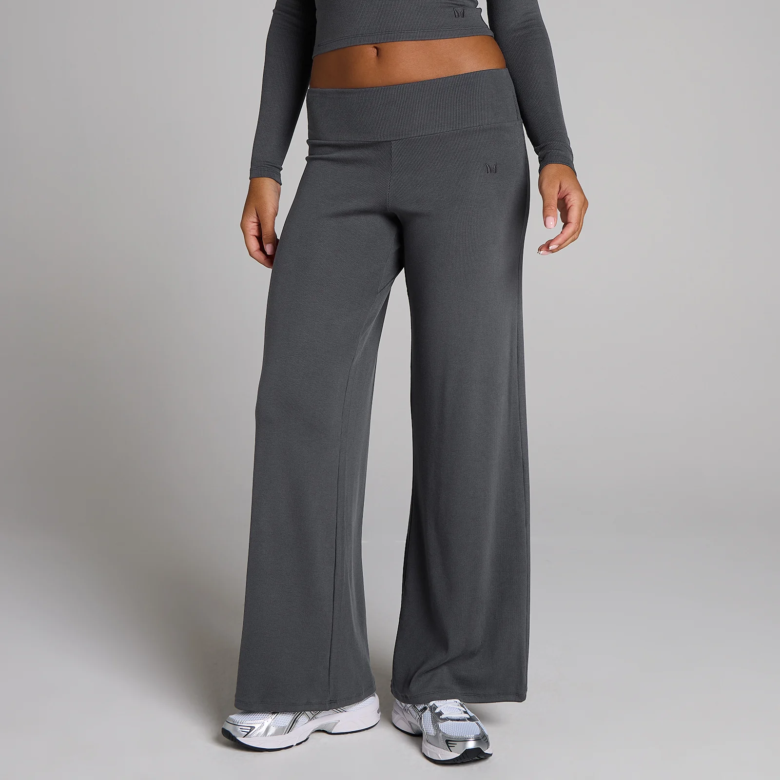 MP Women's Ribbed Wide Leg Leggings - Robust Grey - S Bilde 1