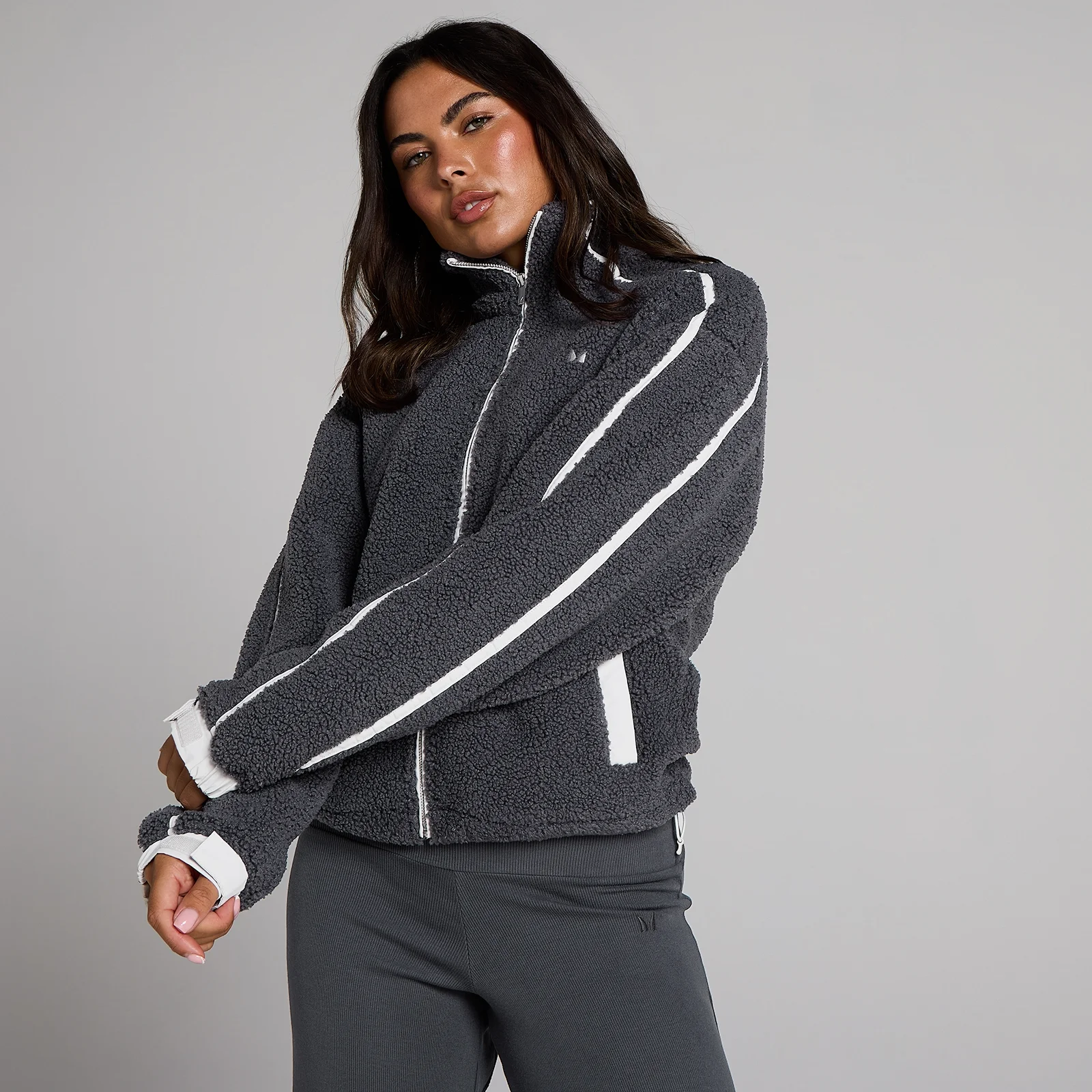 MP Women's Fleece Binding Zip Through Jacket - Robust Grey - XS Bilde 1