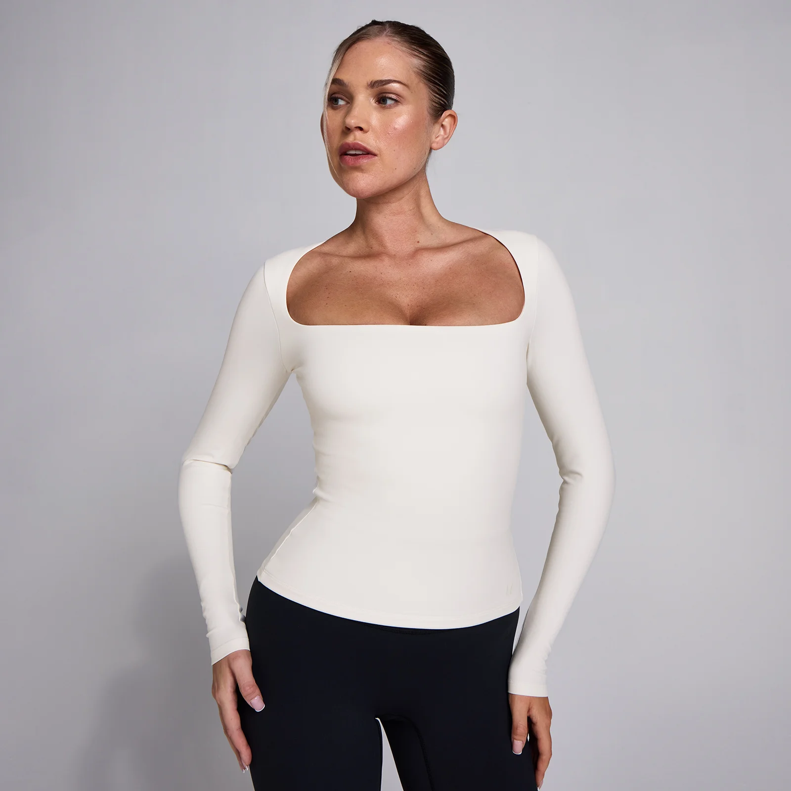 MP Women's SculptForm Square Neck Long Sleeve Top - Pearl - L Bilde 1