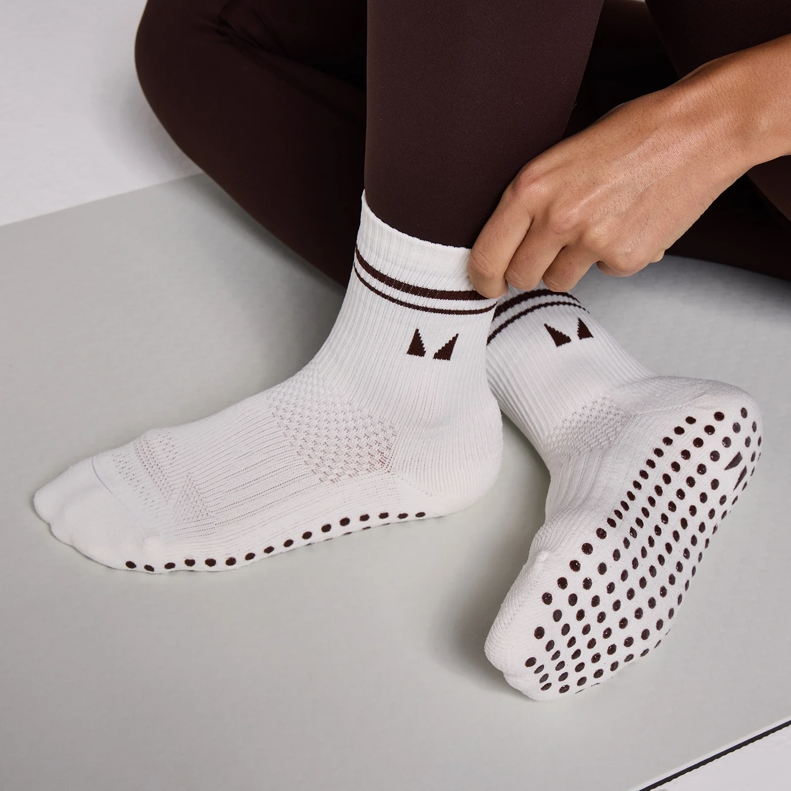 MP Pilates Socks (2 pack) - Cocoa/Pearl - UK 2-5 Bilde 3