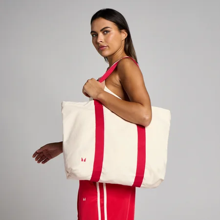 MP Two Tone Cotton Tote Bag - Natural Cotton/Chilli
