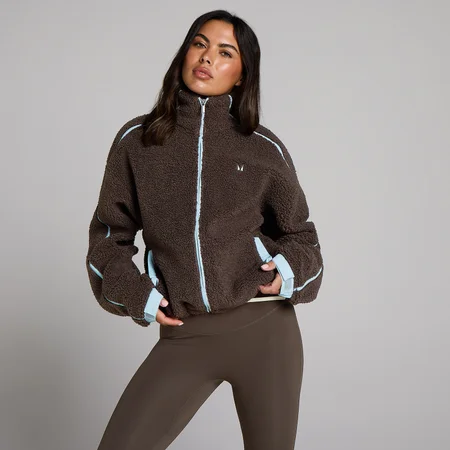 MP Women's Fleece Binding Zip Through Jacket - Chocolate