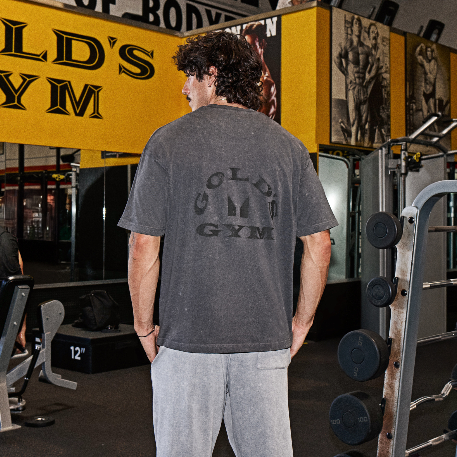 MP X Gold's Men's Washed Graphic Oversized T-Shirt - Washed Coal - XS Bilde 1